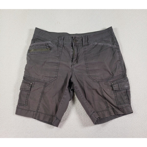 Apt. 9 Shorts Women 8 Green Stretch Regular Fit Mid Rise Cargo Pockets Gorpcore - Picture 1 of 9